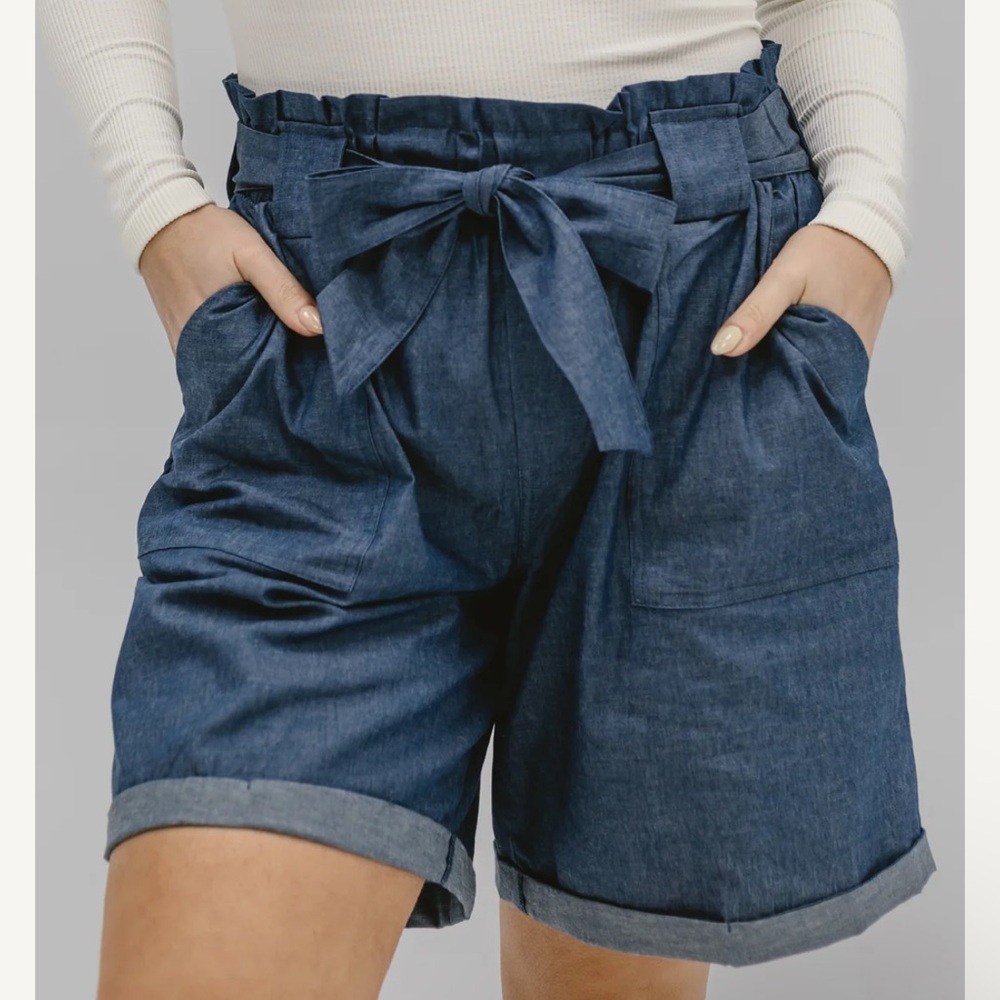 Bermuda Length Paper Bag Shorts